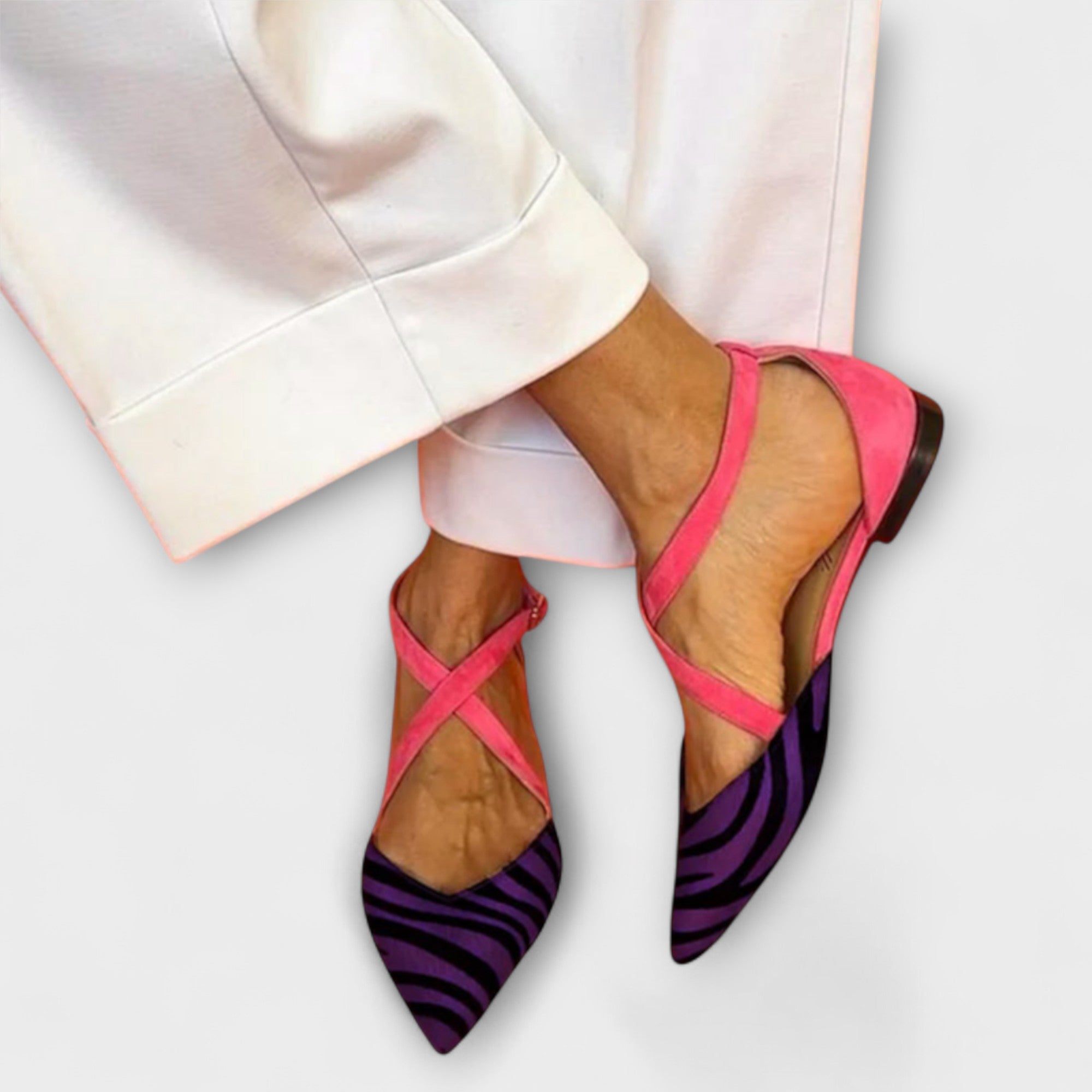 Elmont | Zebra Print Cross-Strap Sandals