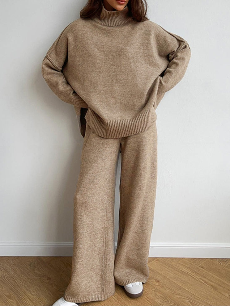 Elmont | High-Neck Knit Sweater and Pants Set