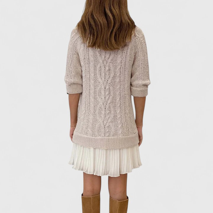 Elmont | Pleated Hem Sweater Dress