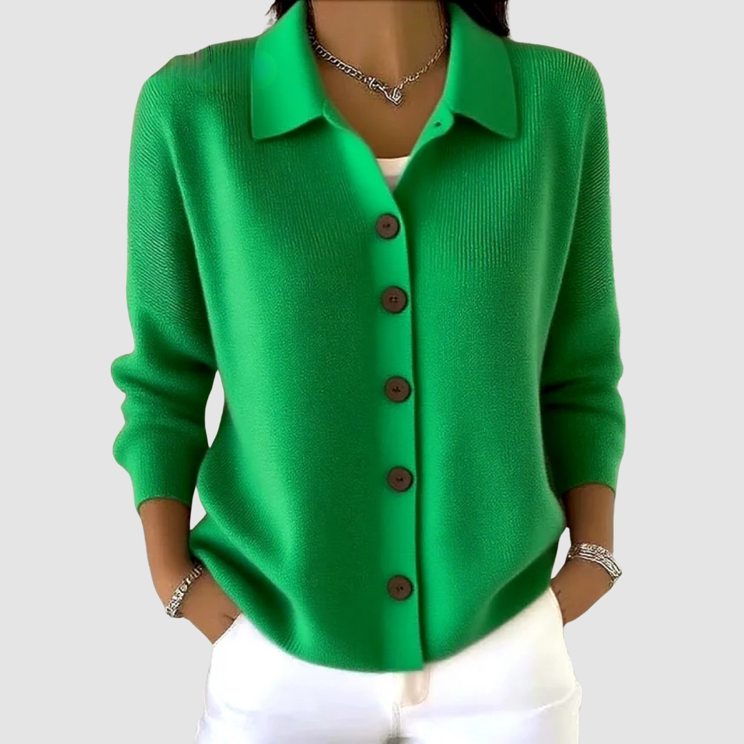 Elmont | Button-Front Collared Knit Cardigan