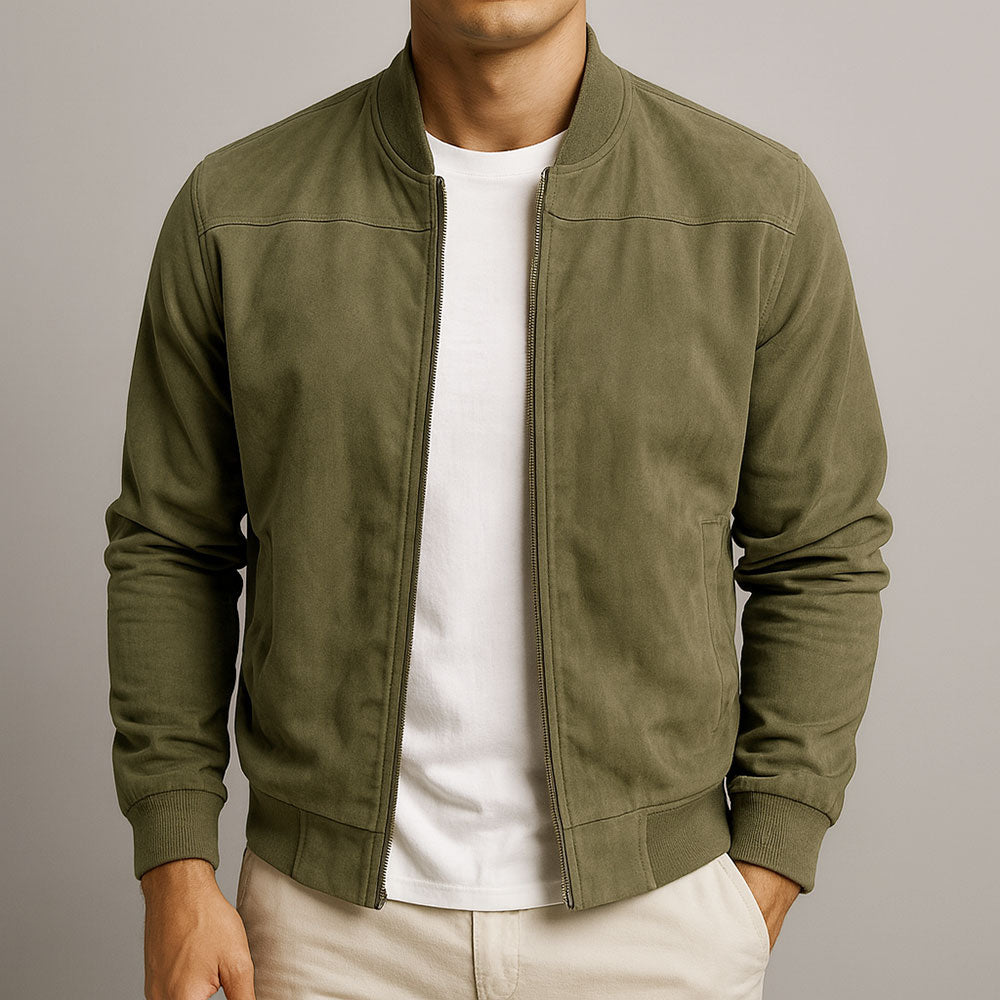 Elmont | Suede Bomber Jacket