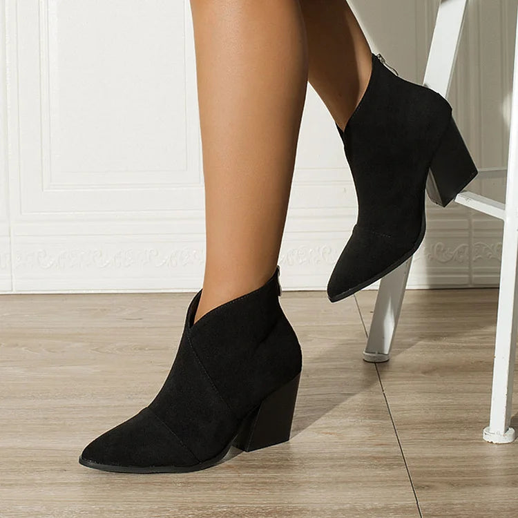 Elmont | Pointed-Toe Suede-Effect Ankle Boots