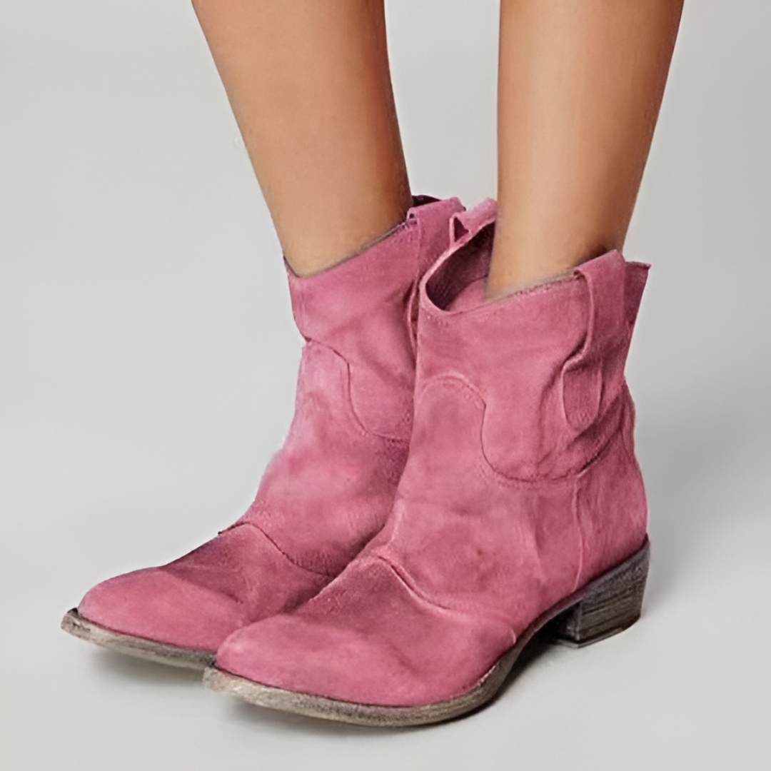 Elmont | Suede Western Ankle Boots