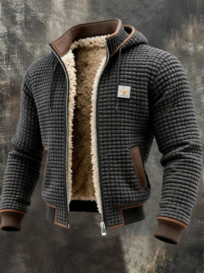 Elmont | Men's Checked Double-Collar Multi-Pocket Jacket