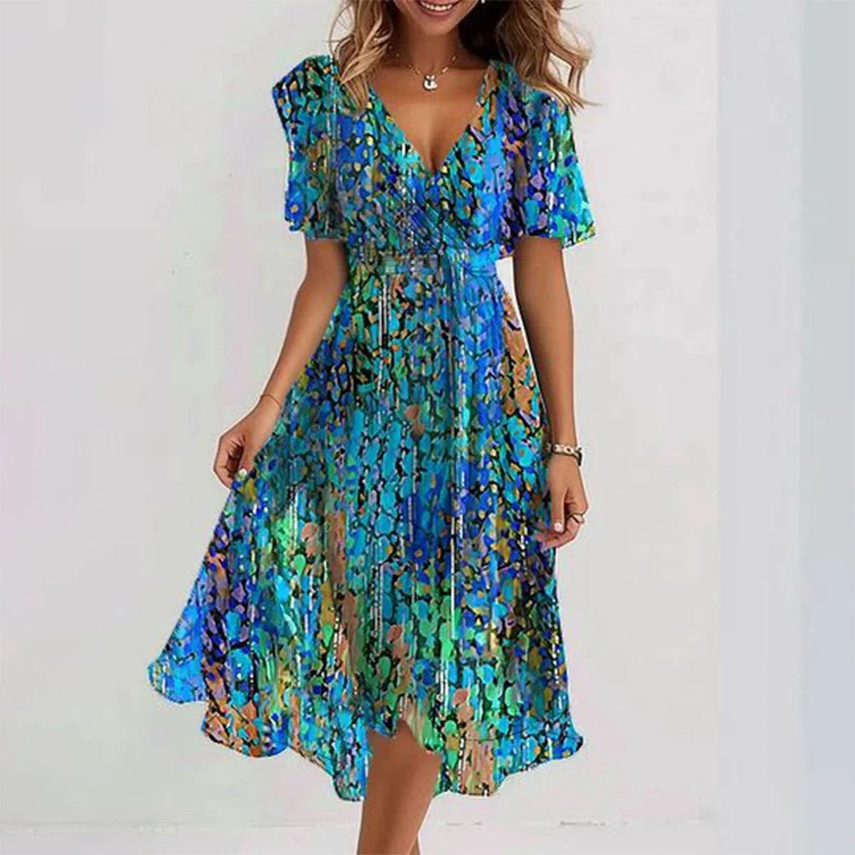 Maya | Floral Wrap Midi Dress