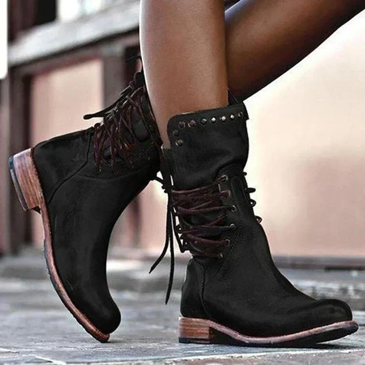 Elmont | Lace-Up Boots with Studded Trim