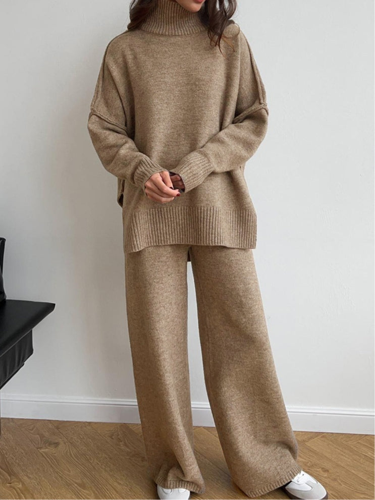 Elmont | High-Neck Knit Sweater and Pants Set