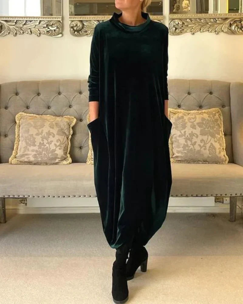 Elmont | Draped Slouch-Neck Maxi Dress