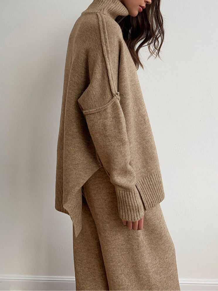 Elmont | High-Neck Knit Sweater and Pants Set