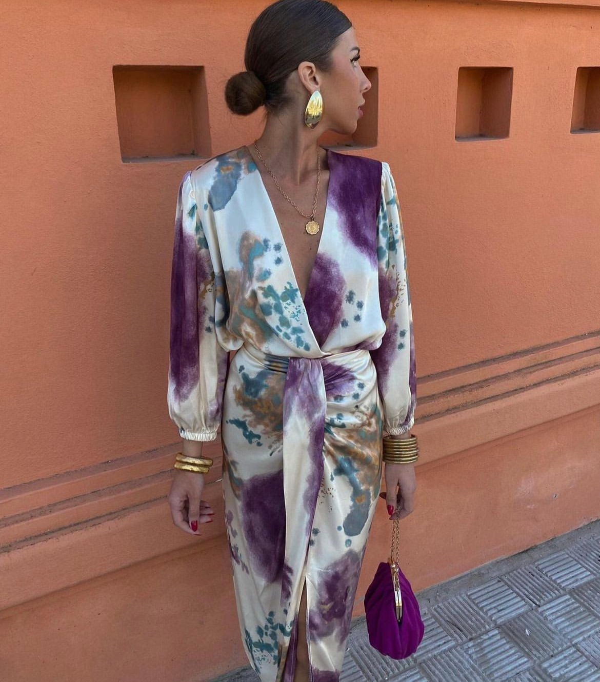 M&H | Draped Long-Sleeve Midi Dress