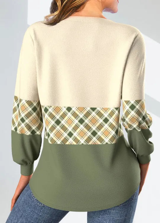 Elmont | Waffle-Knit Sweater with Checked Detail