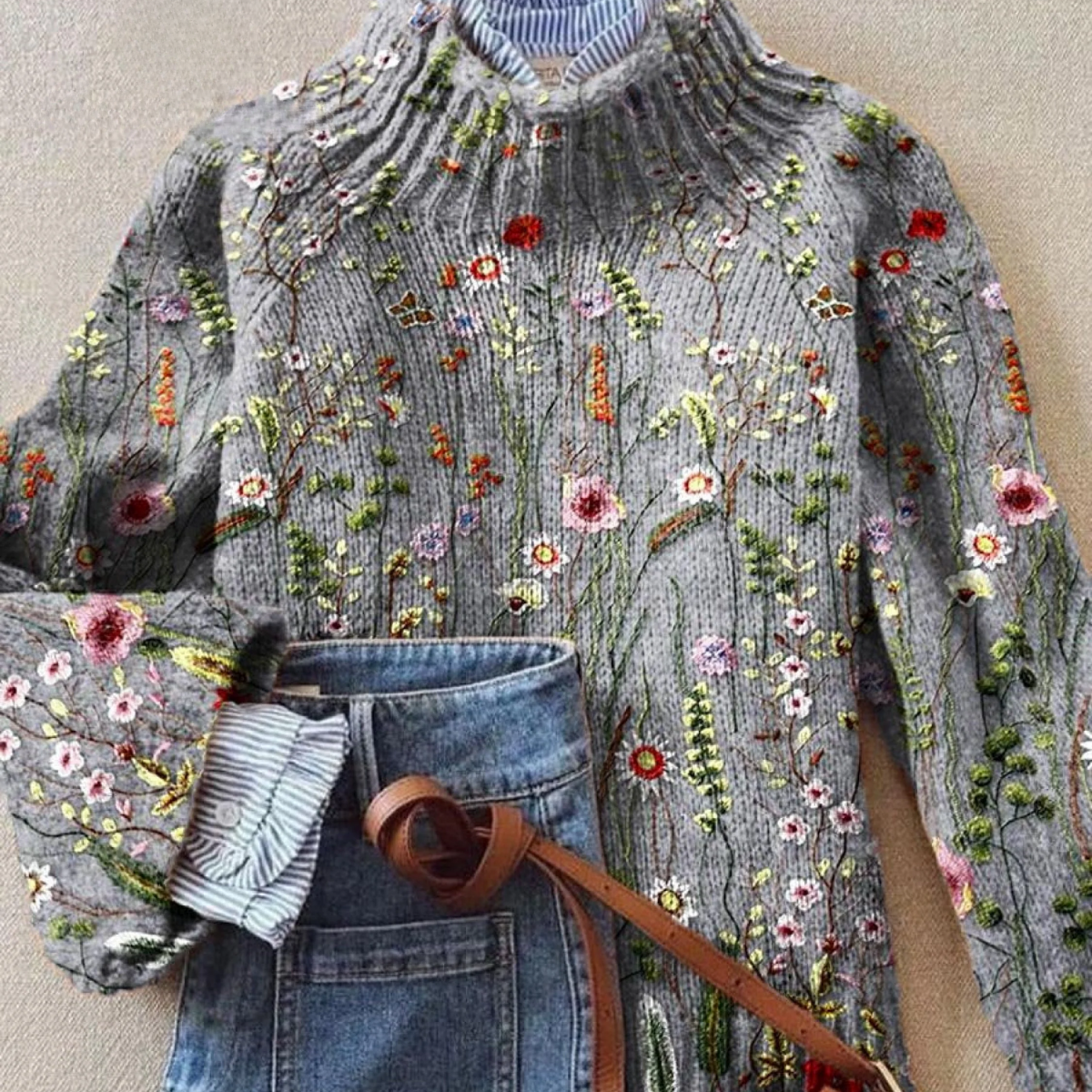 Elmont | Floral Knit Sweater