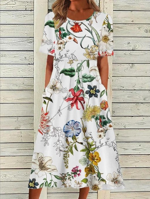Sarah | Floral Print Midi Dress