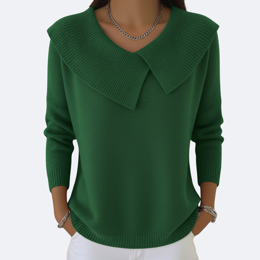 Elmont | Wool-Blend Sweater with Foldover Collar
