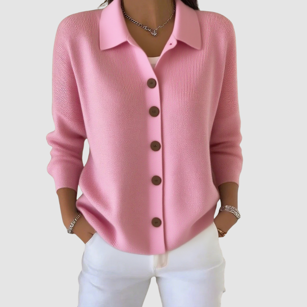Elmont | Button-Front Collared Knit Cardigan