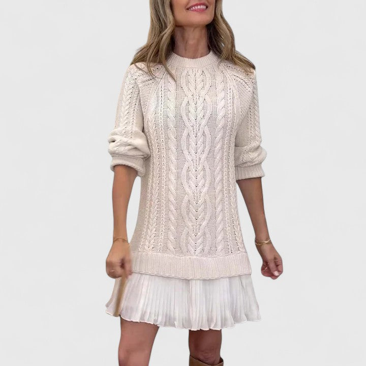 Elmont | Pleated Hem Sweater Dress