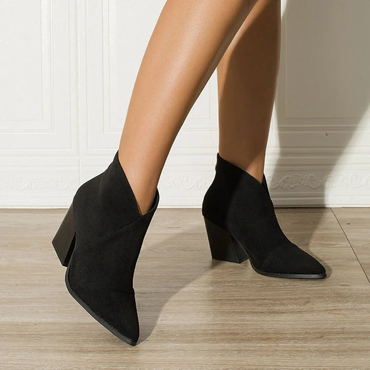 Elmont | Pointed-Toe Suede-Effect Ankle Boots