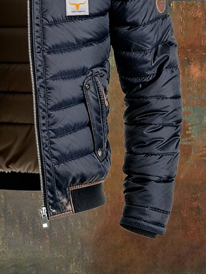 Elmont | Men's Quilted Faux Leather Zip Jacket