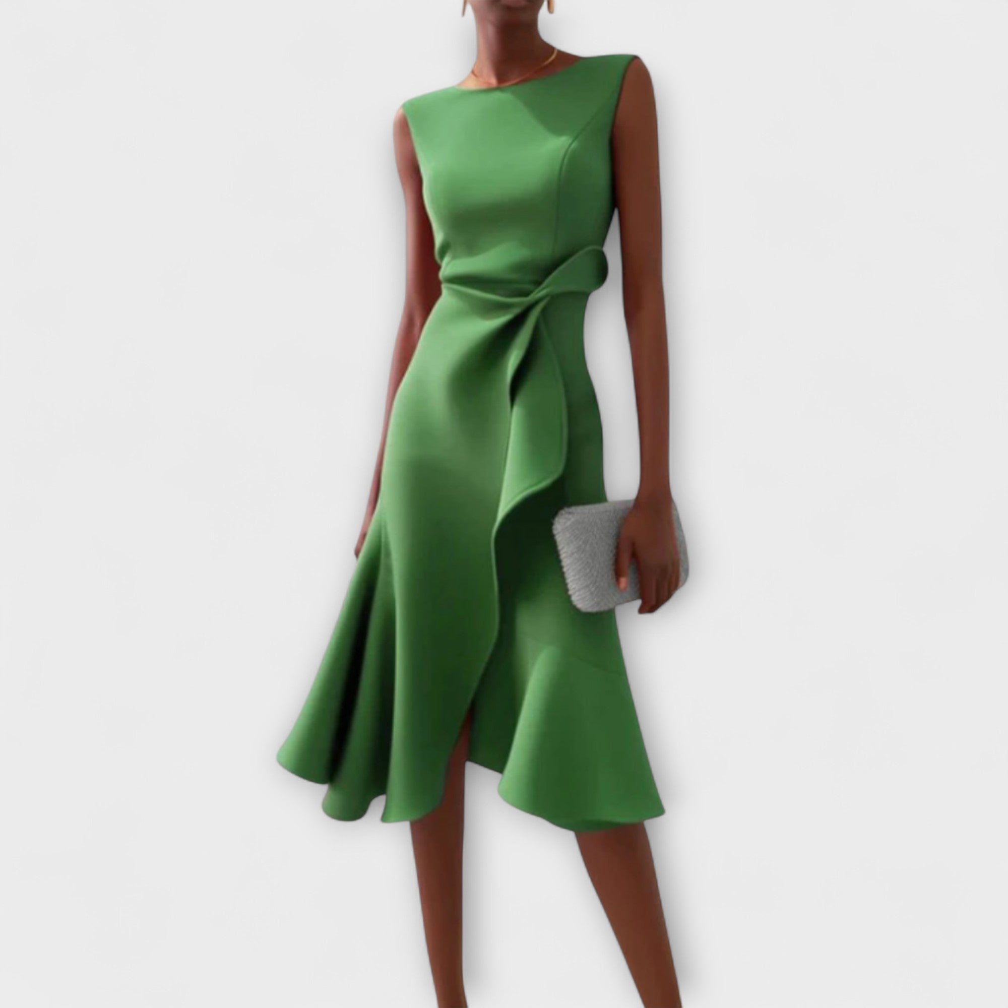 Harper | Wrap Midi Dress with Ruffle Hem