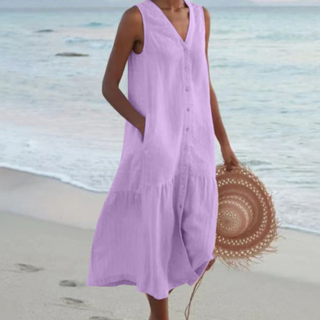 M&H | V-Neck Button-Down Dress