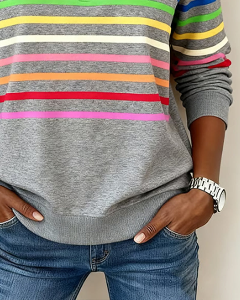 Elmont | Striped Half-Zip Sweater
