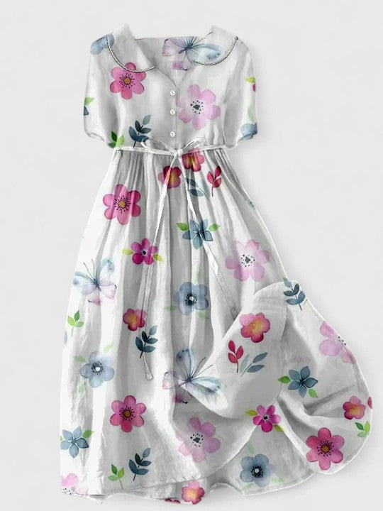 M&H | Lace-Up Waist Midi Dress