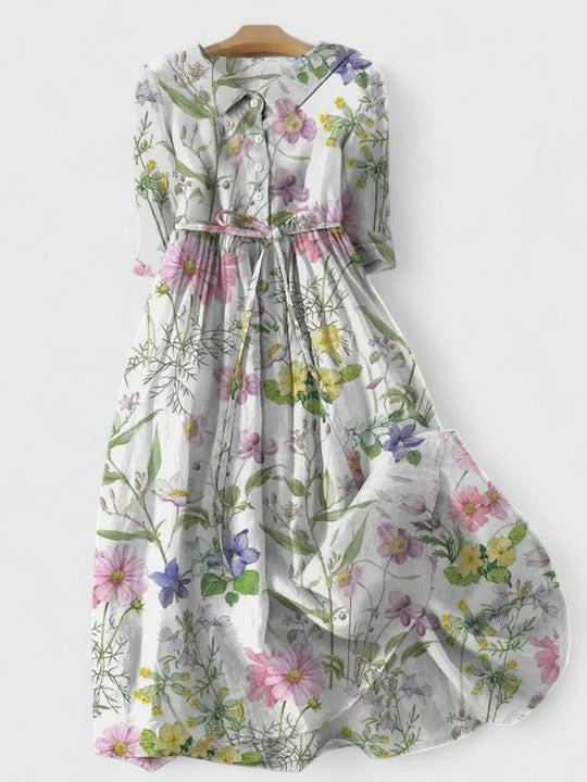 M&H | Lace-Up Waist Midi Dress