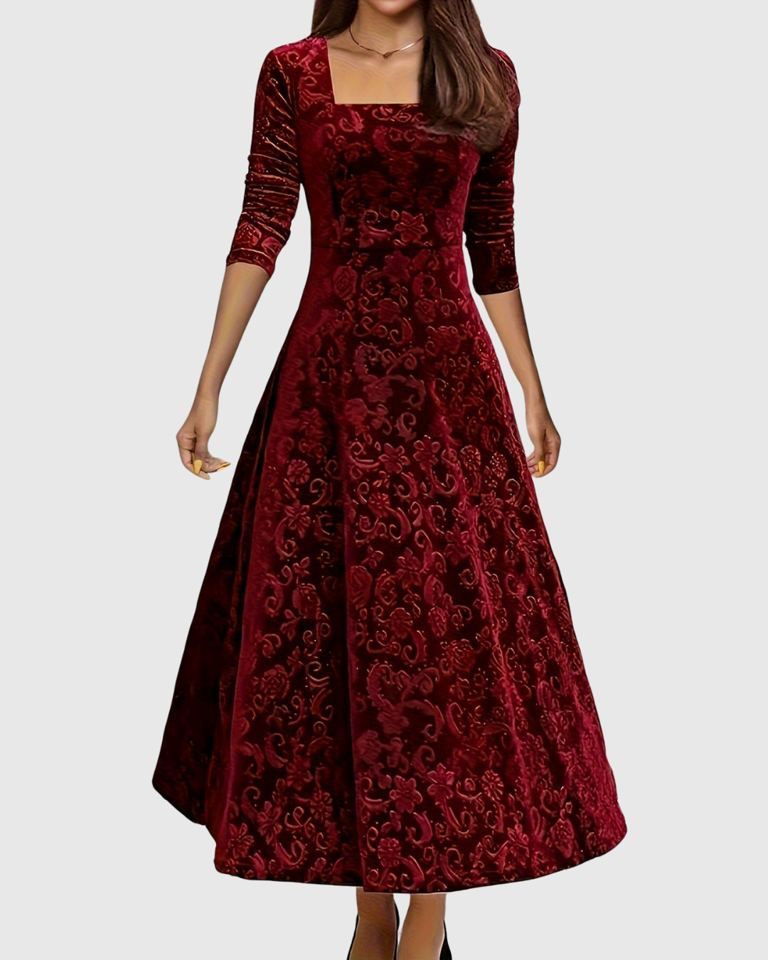 M&H | Textured Formal Midi Dress
