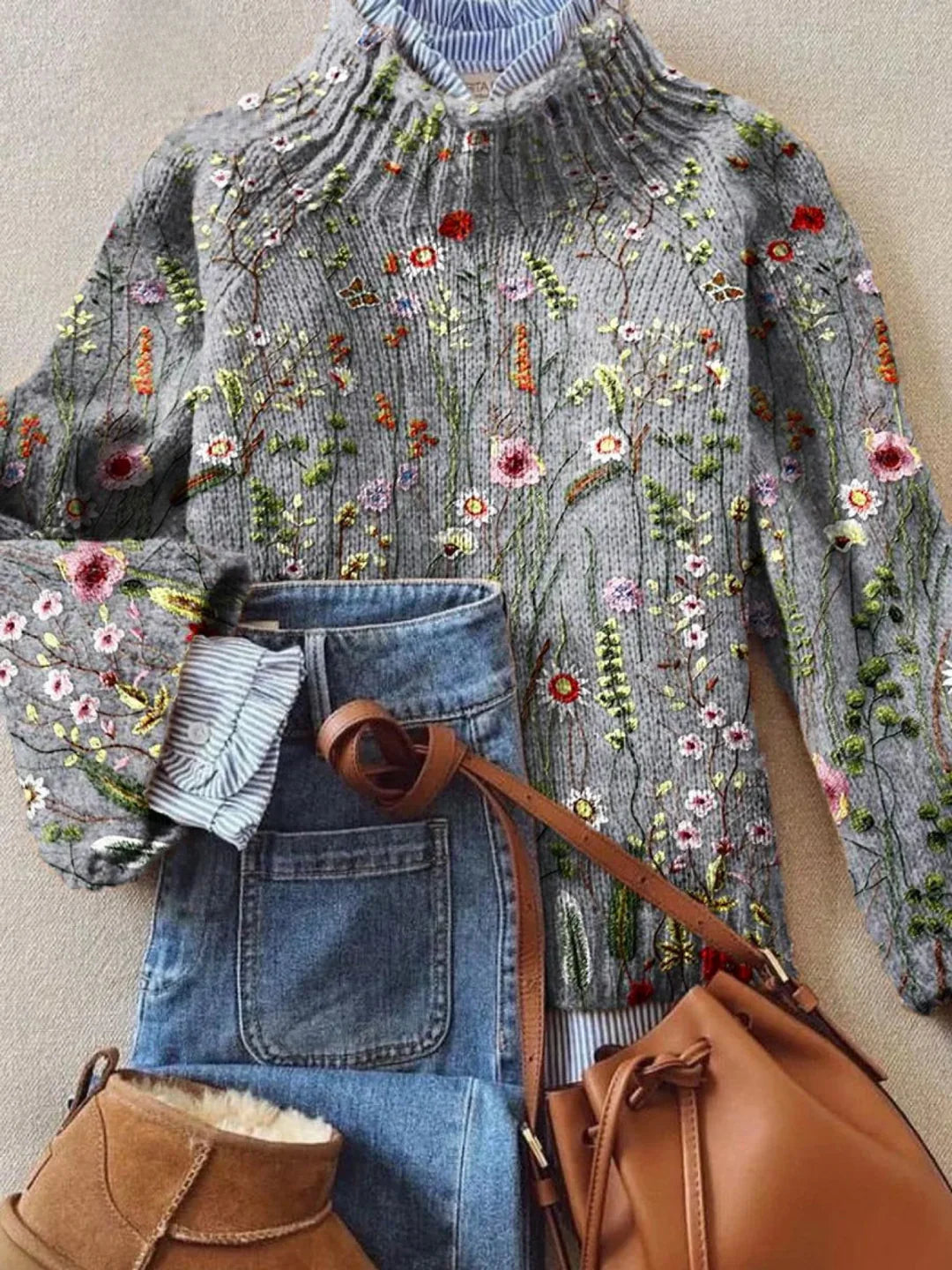Elmont | Floral Knit Sweater