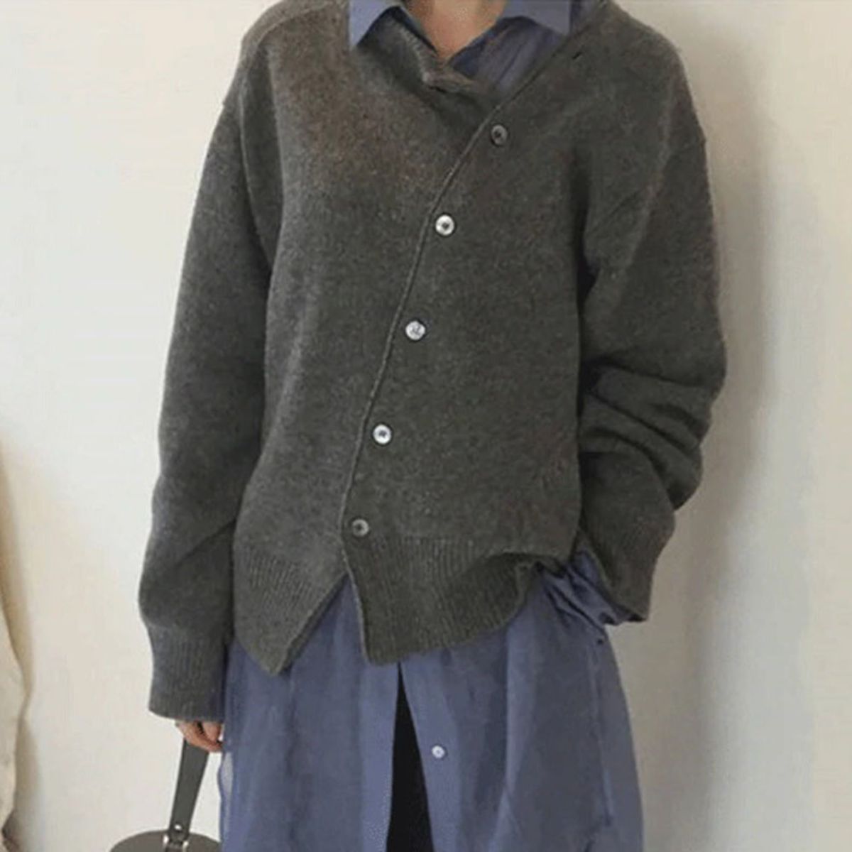 Sarah | Asymmetric Button-Front Cardigan