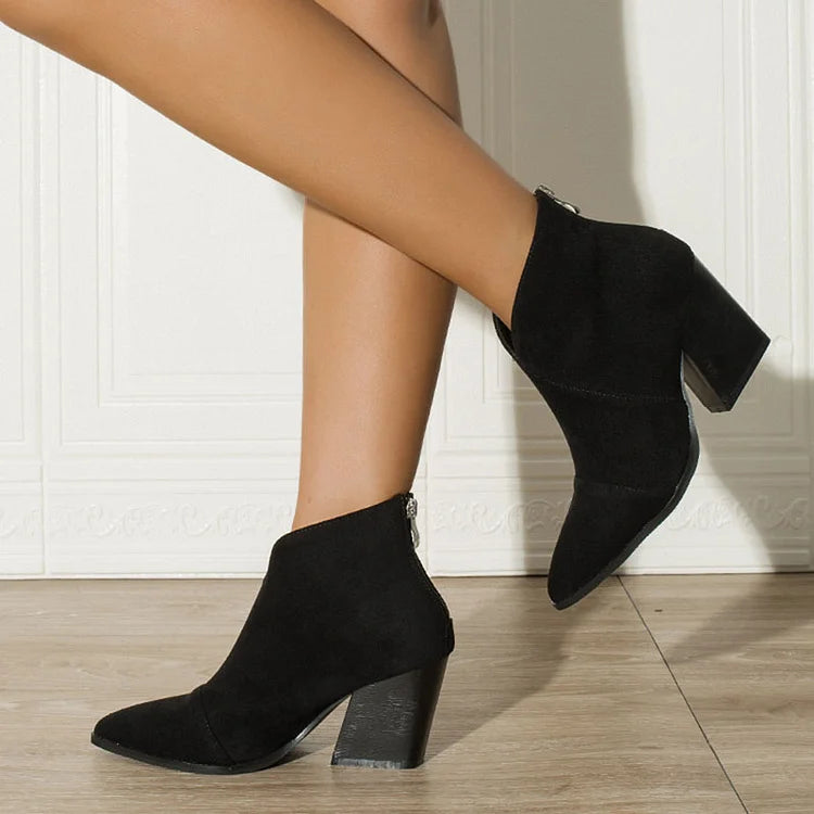 Elmont | Pointed-Toe Suede-Effect Ankle Boots