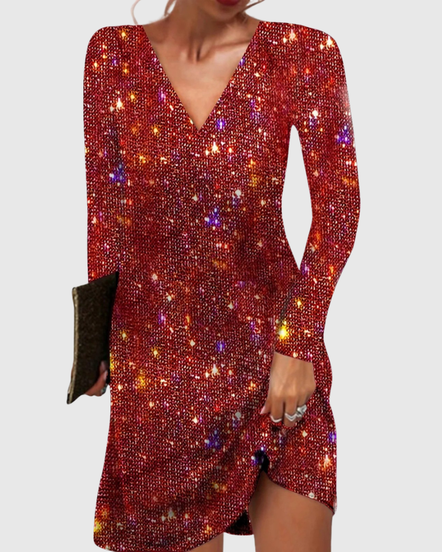 Elmont | Long-Sleeve Sequin Mini Dress