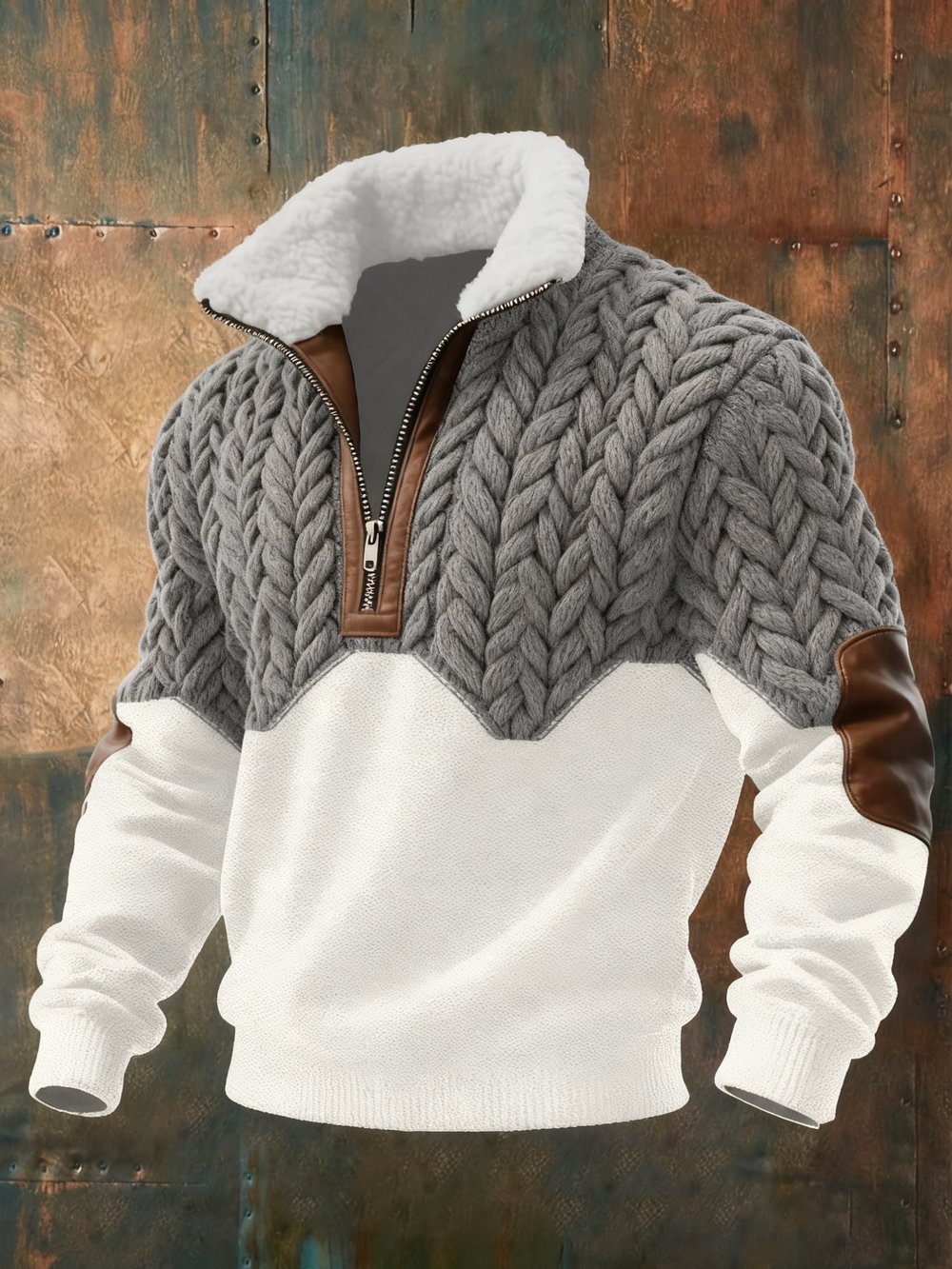 Elmont | Men's Retro Cable Print Sweatshirt
