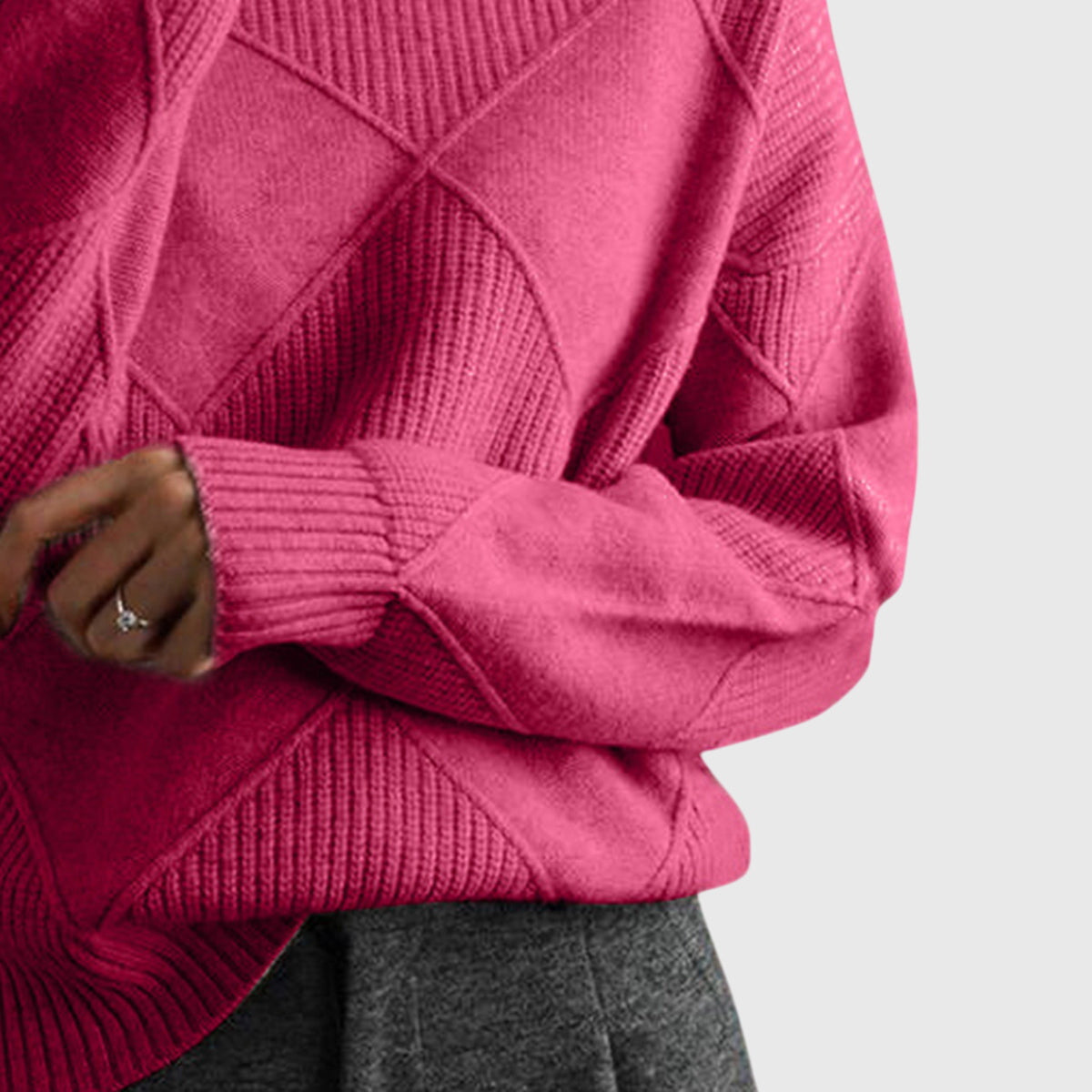 Elmont | Geometric Knit Turtleneck Sweater