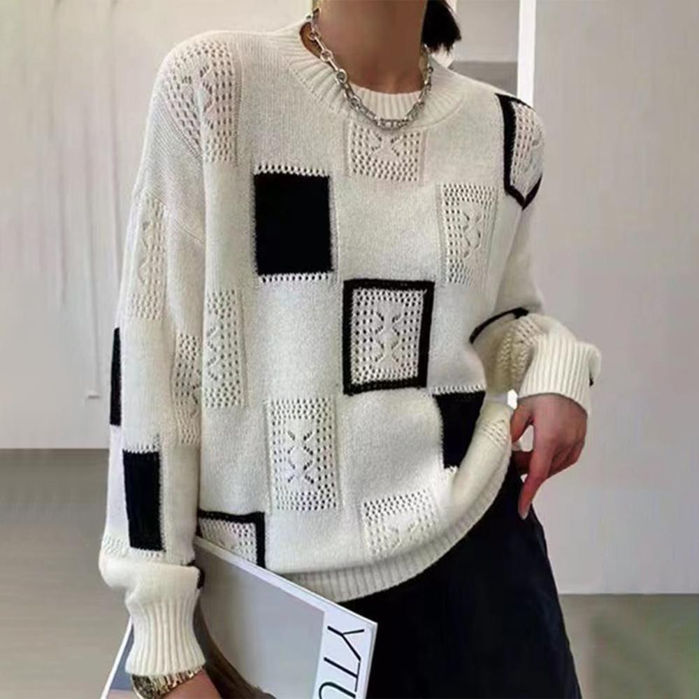 Sarah | Patchwork Crew Neck Sweater