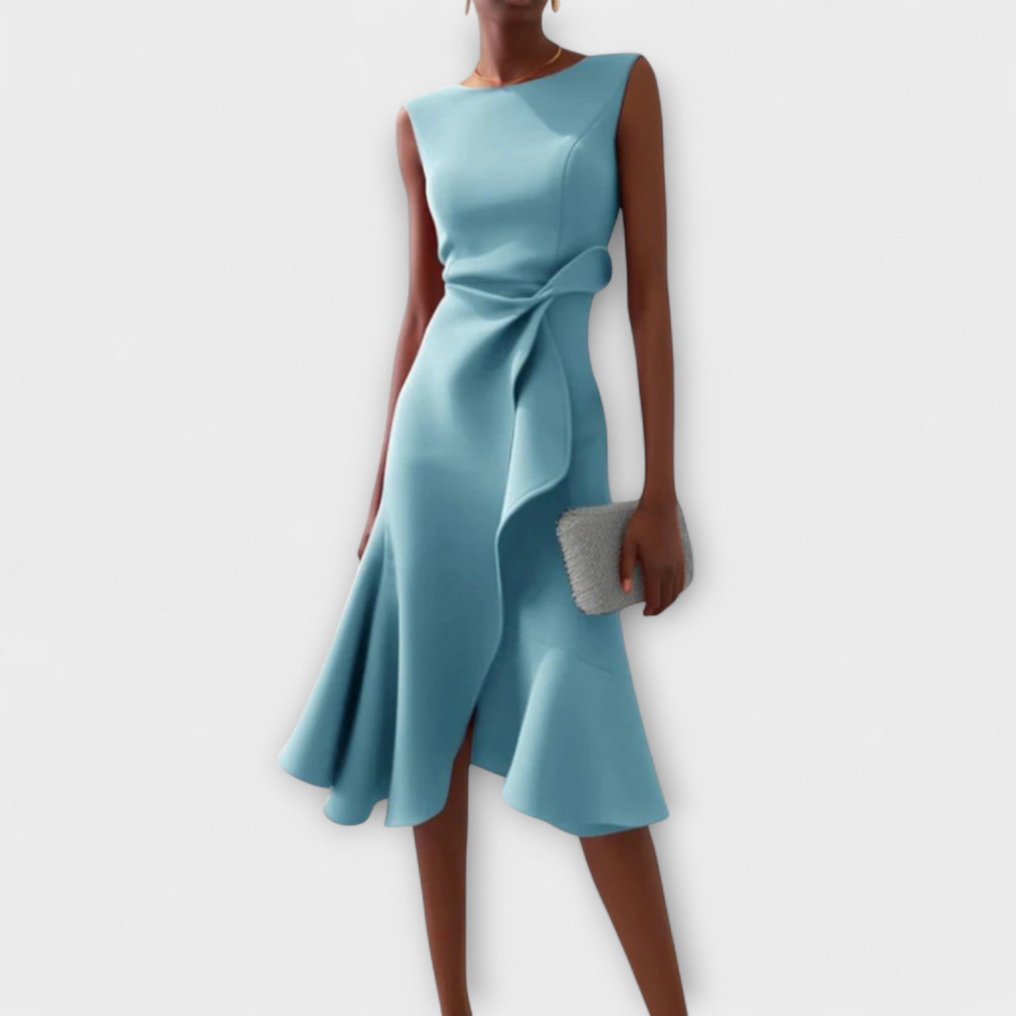 Harper | Wrap Midi Dress with Ruffle Hem