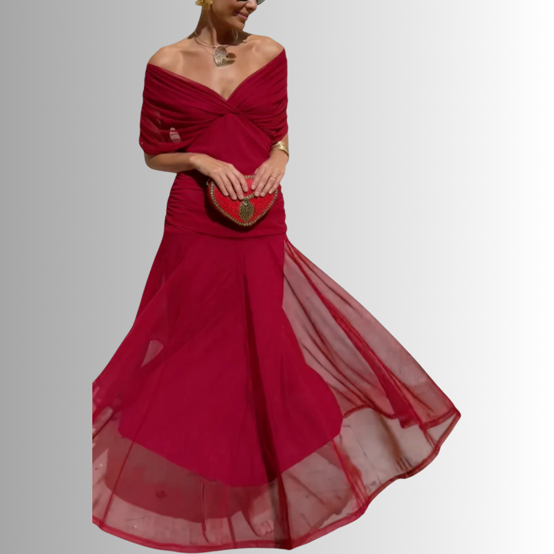 Naomi | Draped V-Neck Maxi Dress