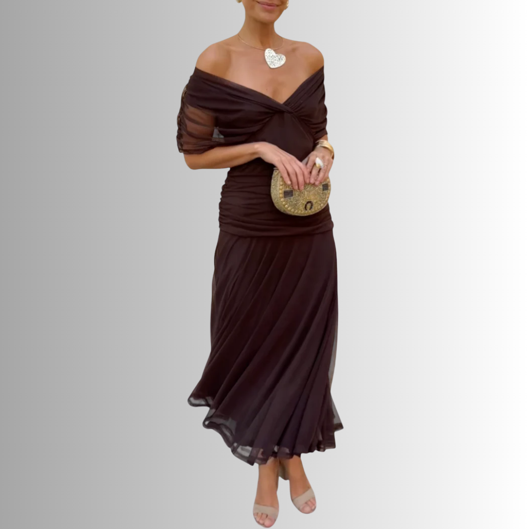 Maya | Chiffon Off-Shoulder Maxi Dress