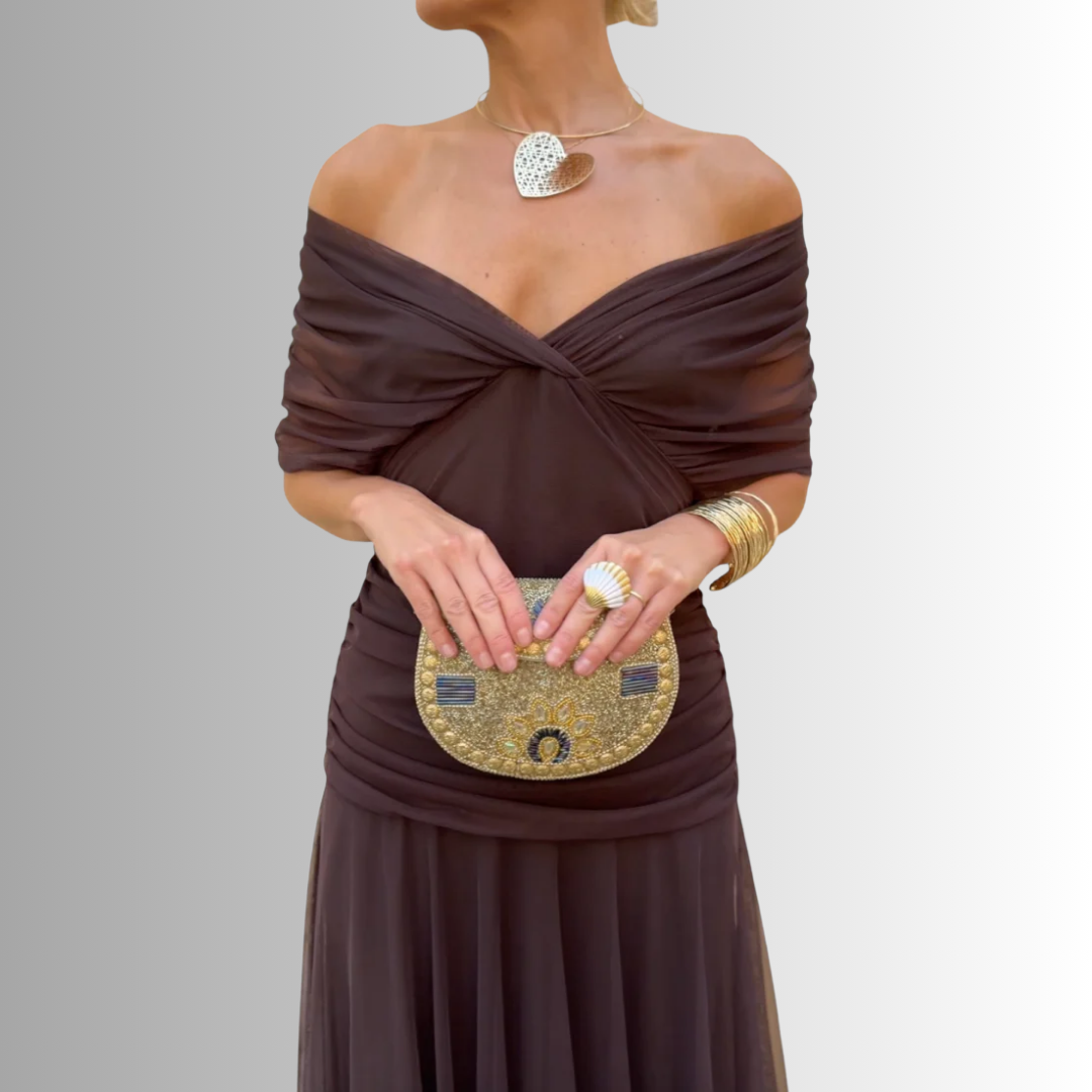 Maya | Chiffon Off-Shoulder Maxi Dress