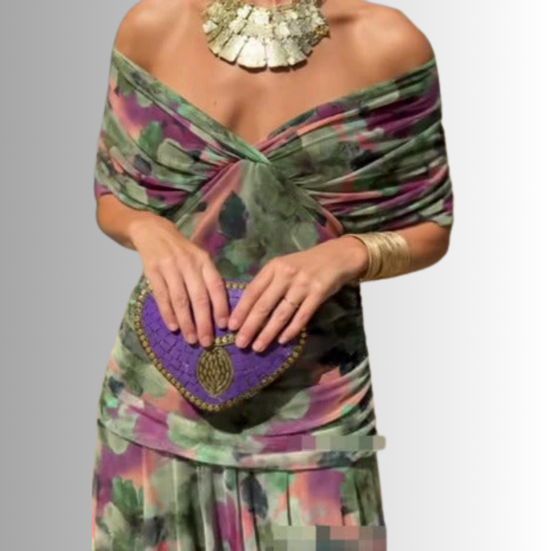 Sarah | Draped V Neck Maxi Dress