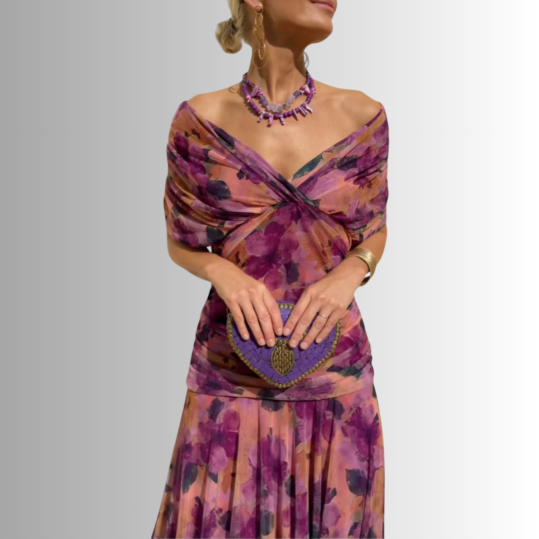 Maya | Chiffon Off-Shoulder Maxi Dress