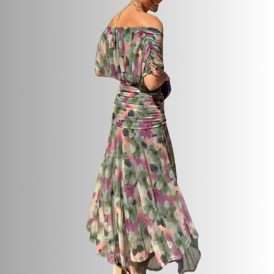 Sarah | Draped V Neck Maxi Dress