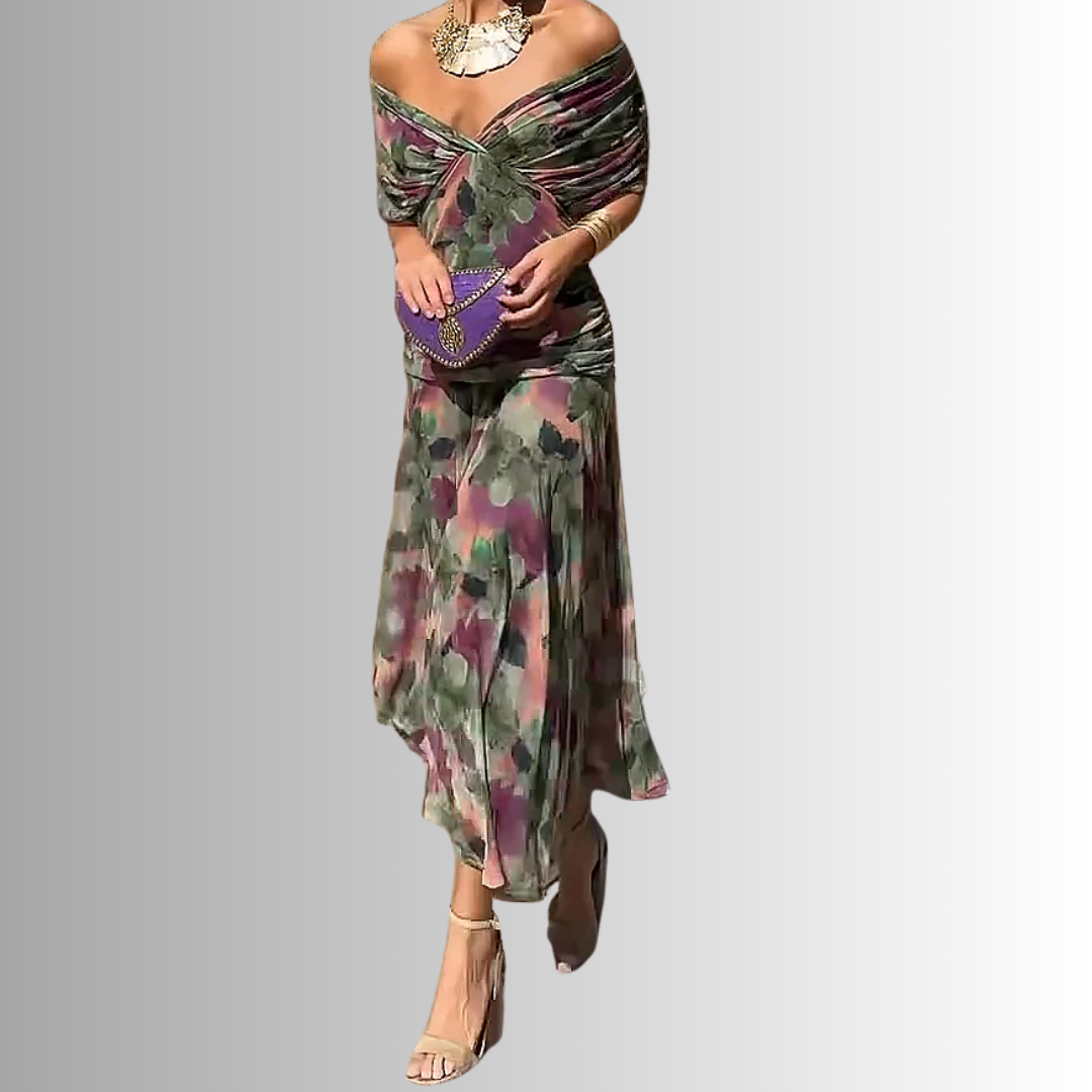 Maya | Chiffon Off-Shoulder Maxi Dress