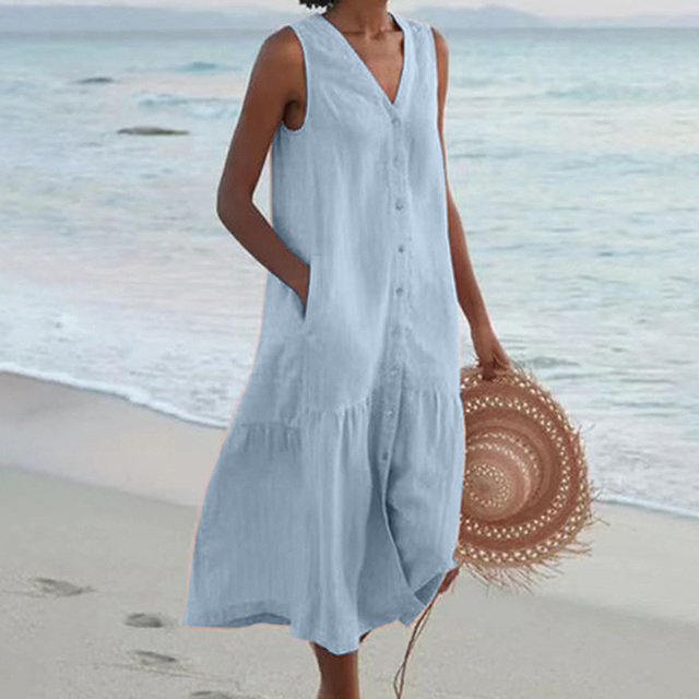 M&H | V-Neck Button-Down Dress