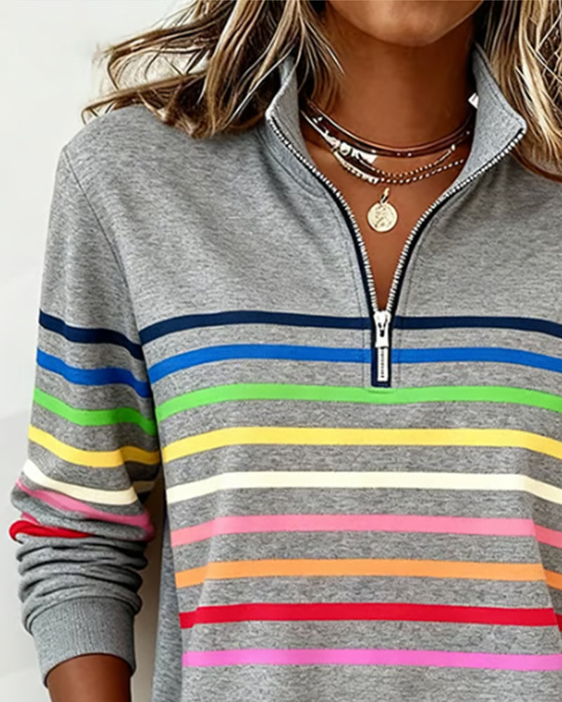 Elmont | Striped Half-Zip Sweater