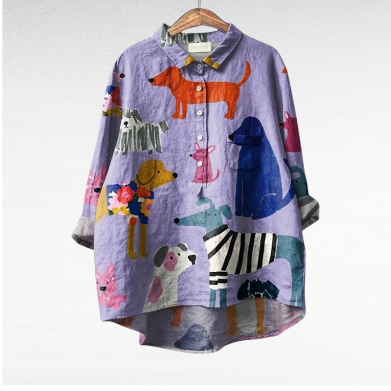 M&H | Dog Print Blouse