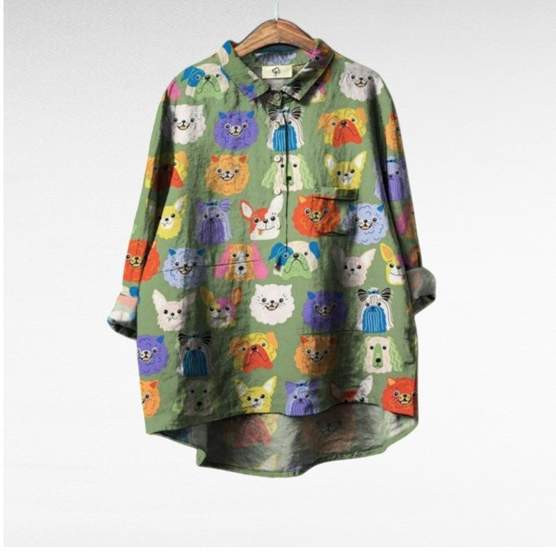 M&H | Dog Print Blouse