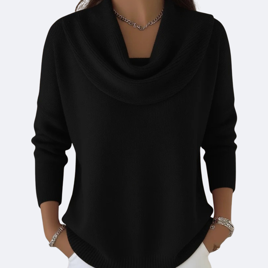 Elmont | Ruffle Neck Ribbed Sweater