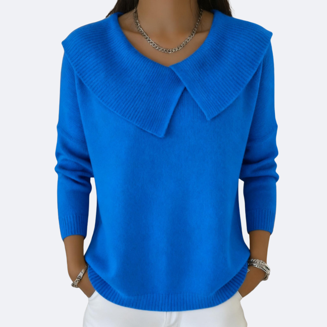 Elmont | Wool-Blend Sweater with Foldover Collar