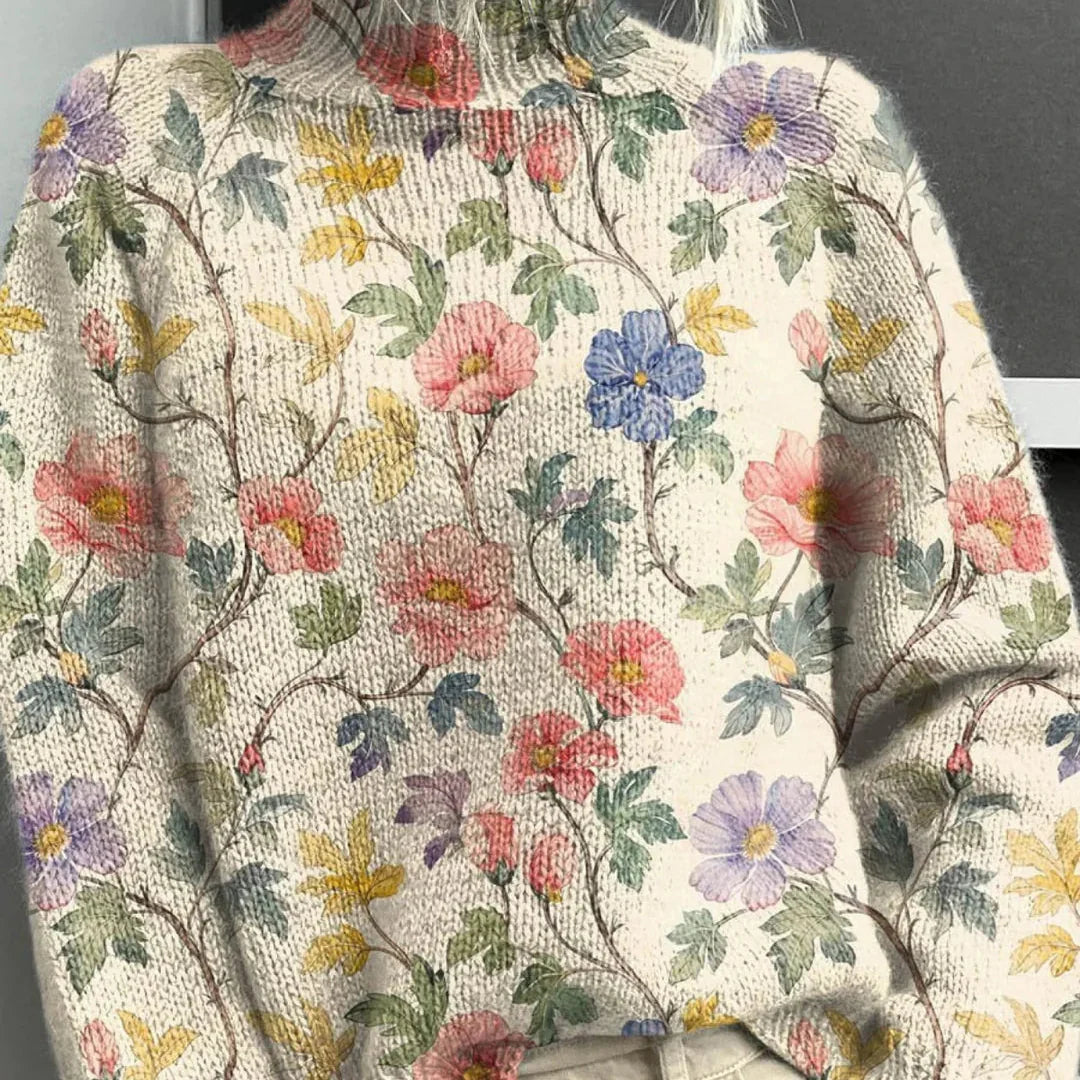 Elmont | Floral Turtleneck Sweater